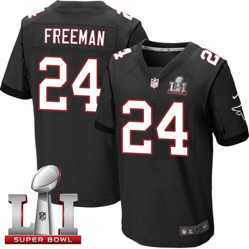 Nike Falcons #24 Devonta Freeman Black Alternate Super Bowl LI 51 Men's Stitched NFL Elite Jersey - Click Image to Close